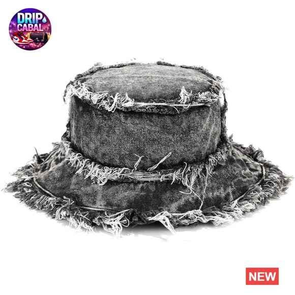 Vintage Denim Bucket Hat Washed Distressed Packable Travel Cap main image 7